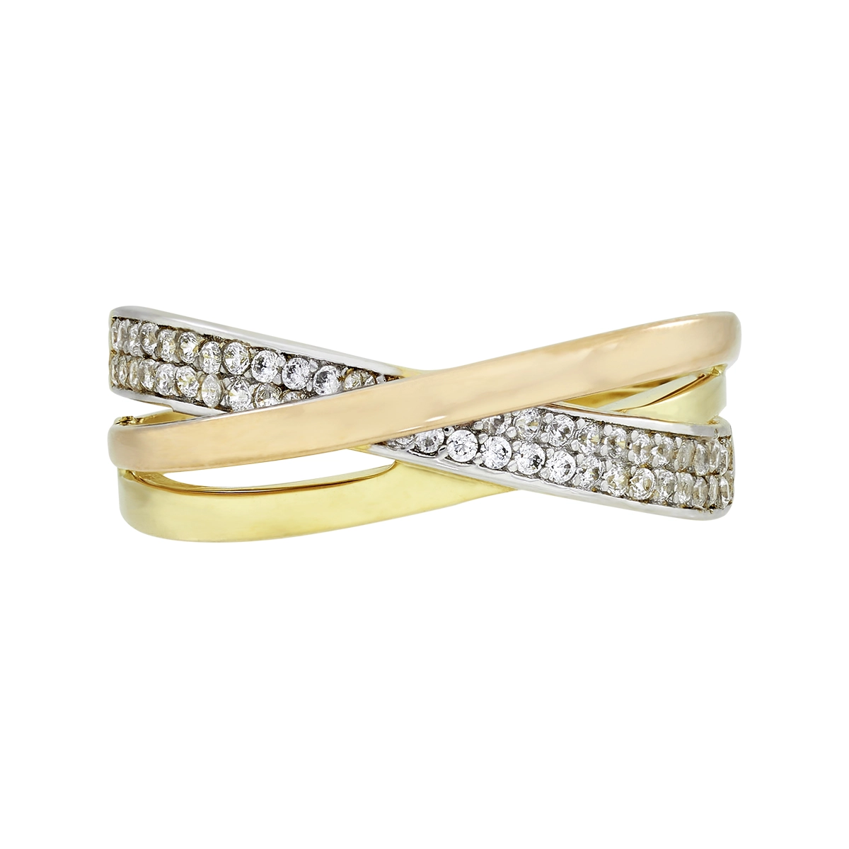 Anillo en oro amarillo de 18 Kilates, con zircones
