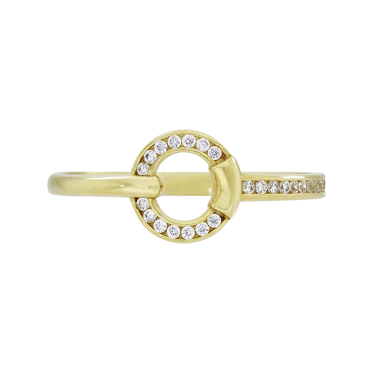 Anillo en oro amarillo de 18 Kilates, con zircones