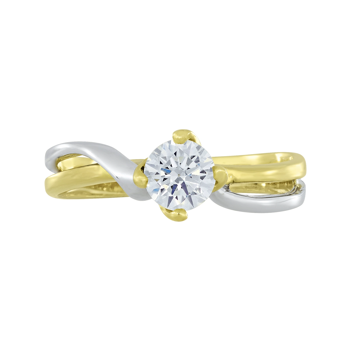 Anillo en oro amarillo de 18 Kilates, con zircón central