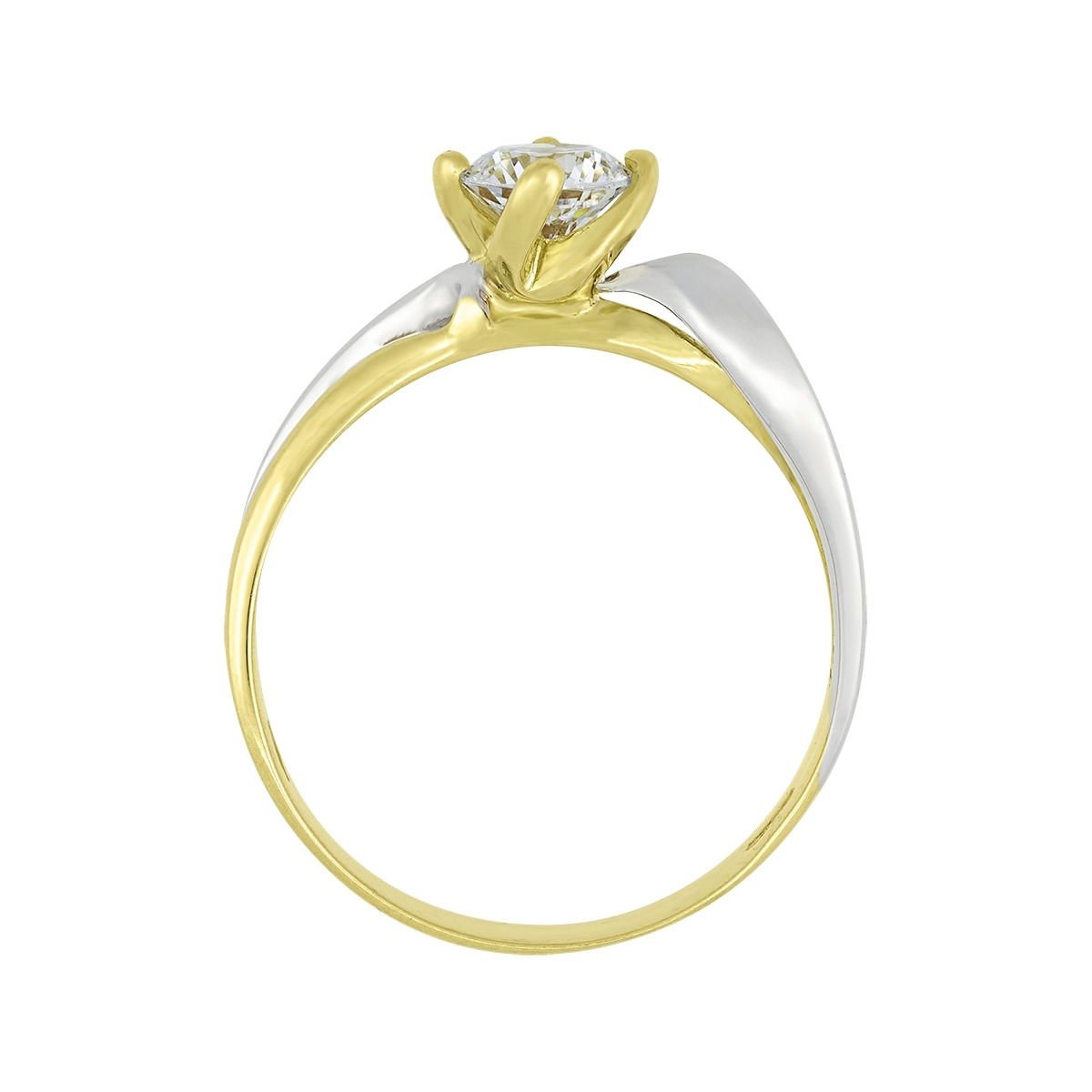 Anillo en oro amarillo de 18 Kilates, con zircón central