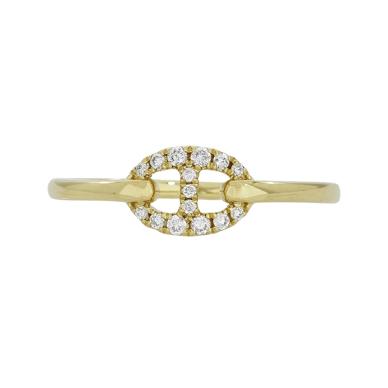 Anillo en oro amarillo de 18 Kilates, con diamantes de 0.12 Ct