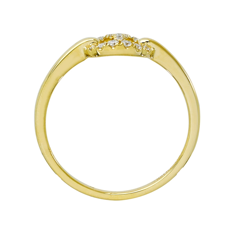 Anillo en oro amarillo de 18 Kilates, con diamantes de 0.12 Ct
