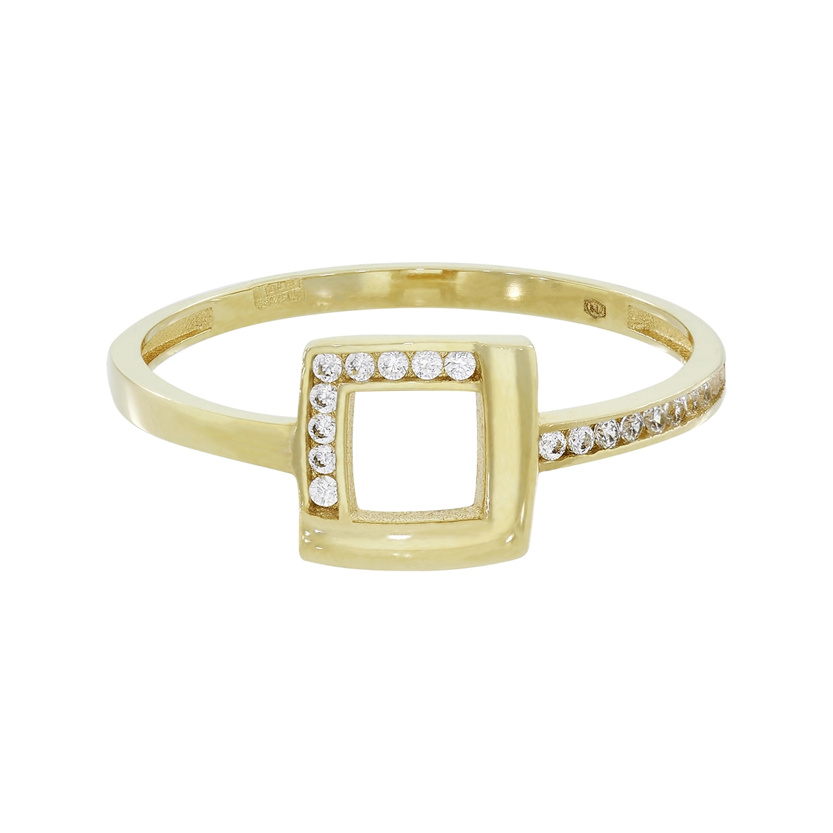 Anillo en oro amarillo de 18 Kilates, con zircones