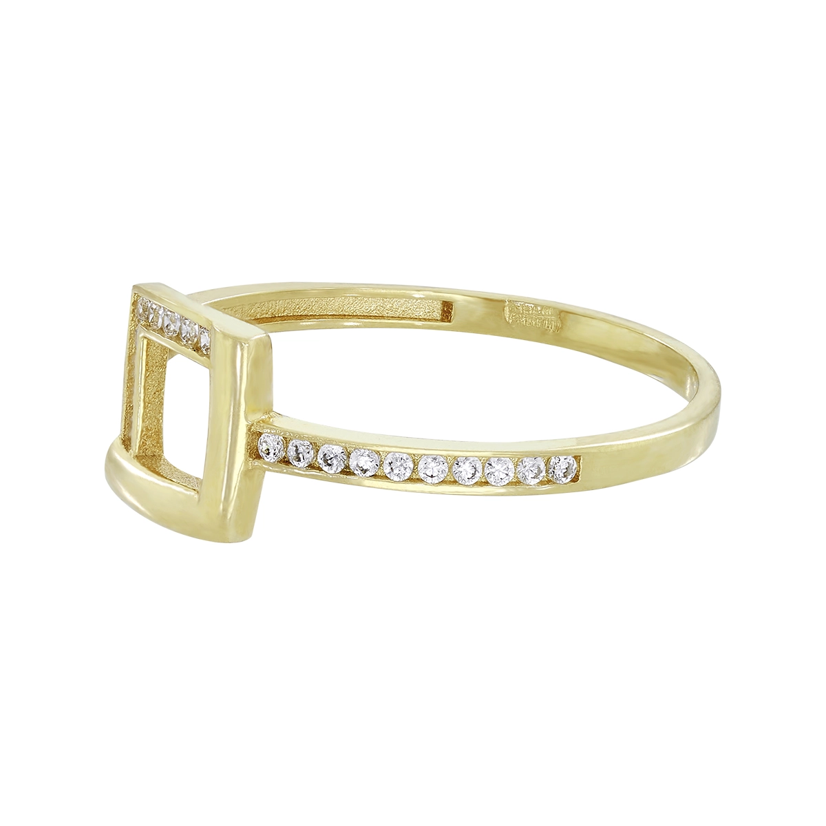 Anillo en oro amarillo de 18 Kilates, con zircones