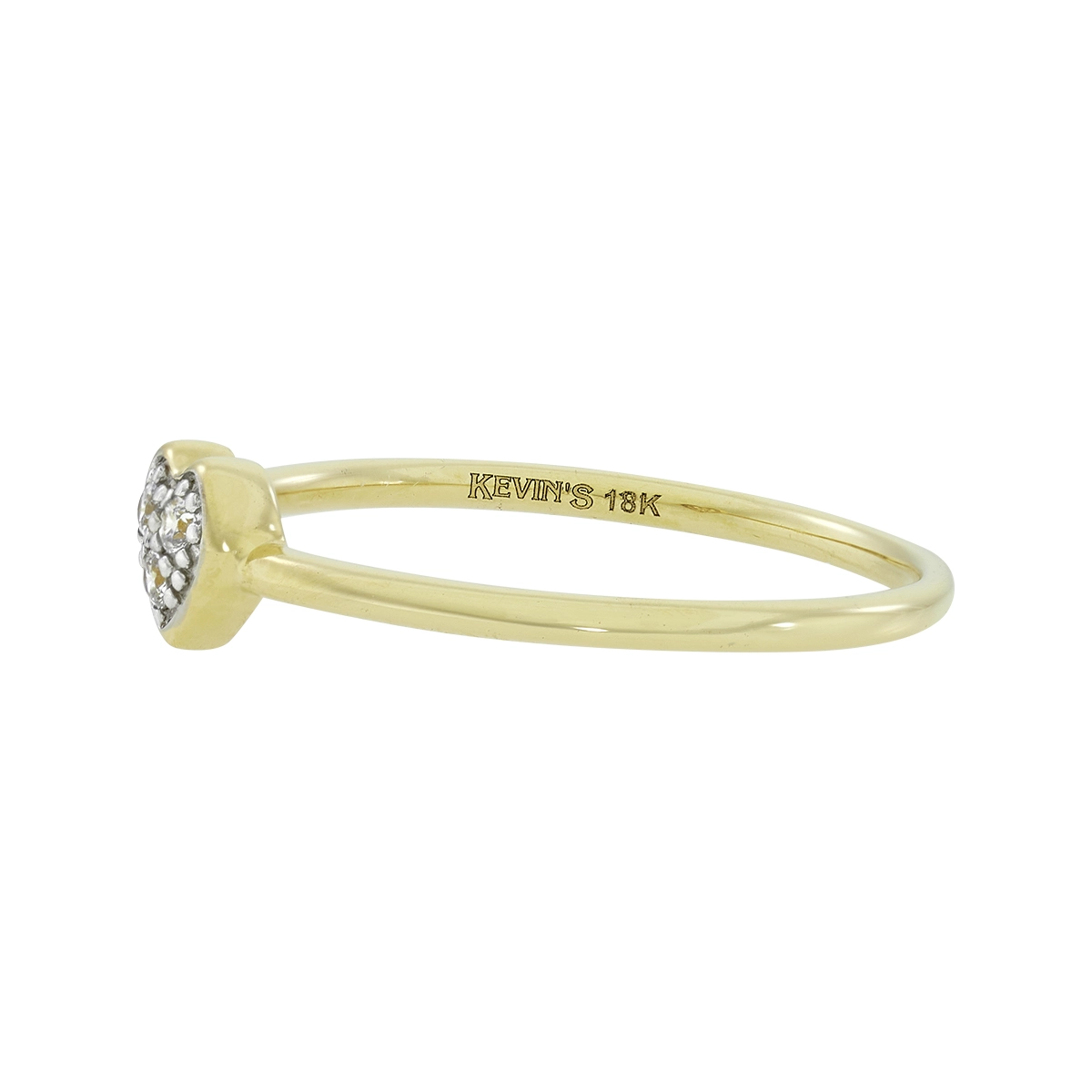 Anillo de corazón en oro amarillo de 18 Kilates, con zircones
