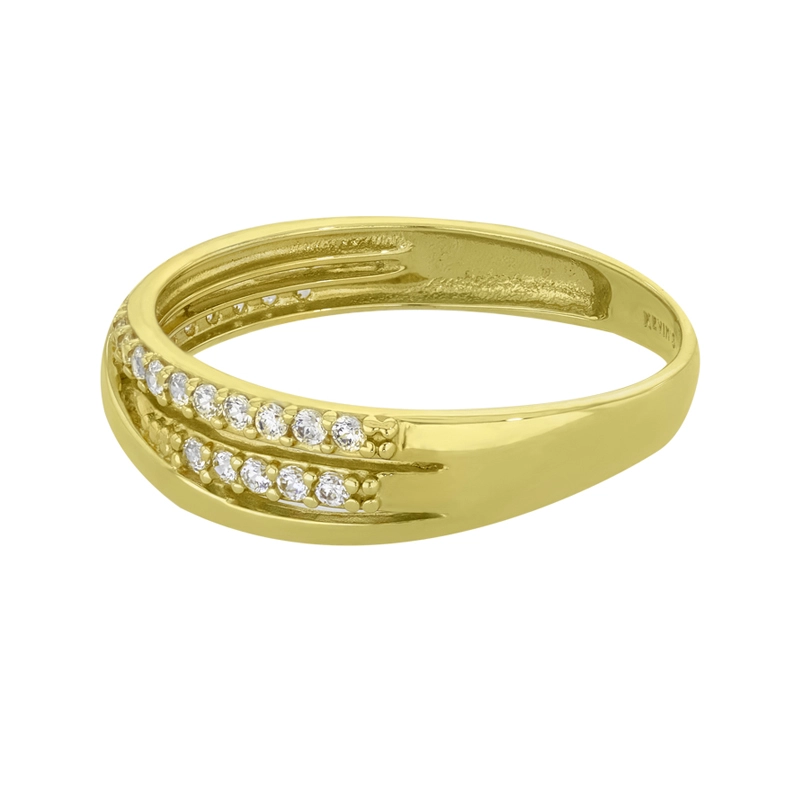 Anillo en oro amarillo de 18 Kilates, con zircones