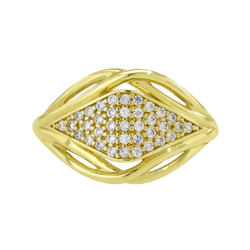 Anillo en oro amarillo de 18 Kilates, con zircones
