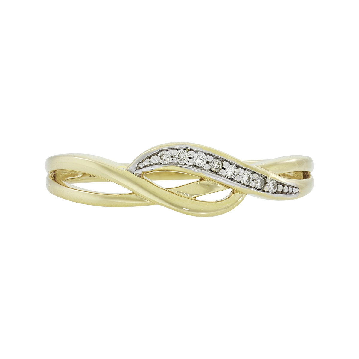 Anillo en oro amarillo de 18 Kilates, con diamantes de 0.04 Ct