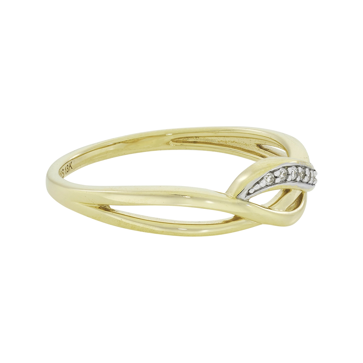 Anillo en oro amarillo de 18 Kilates, con diamantes de 0.04 Ct