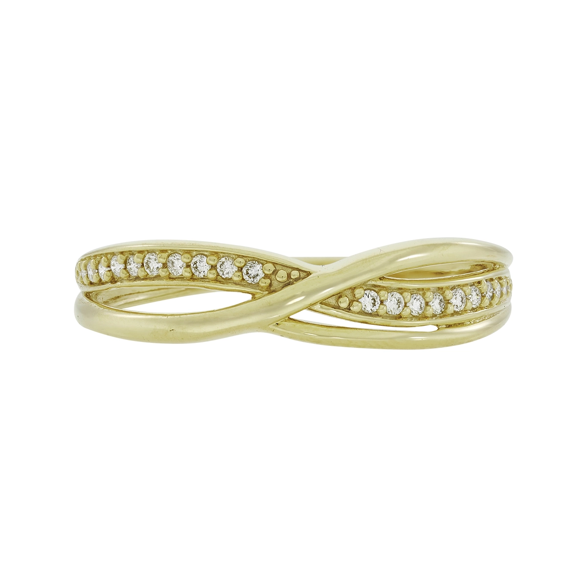 Anillo en oro amarillo de 18 Kilates, con diamantes de 0.10 Ct
