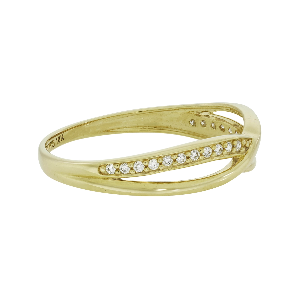 Anillo en oro amarillo de 18 Kilates, con diamantes de 0.10 Ct