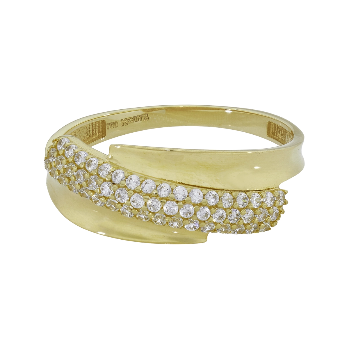 Anillo en oro amarillo de 18 Kilates, con zircones