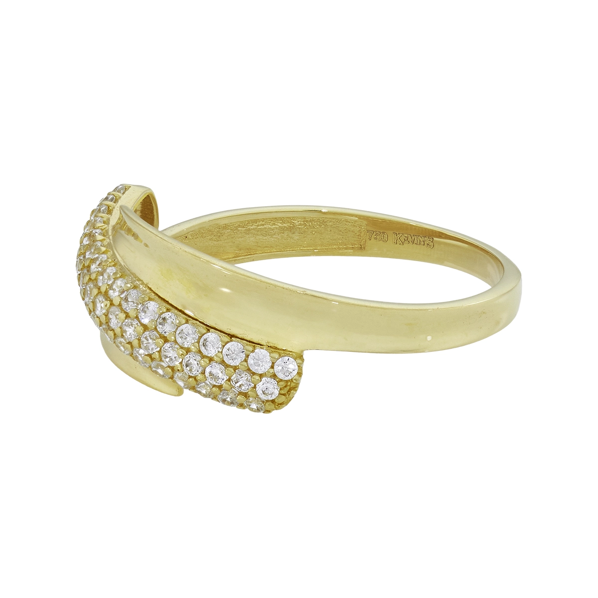 Anillo en oro amarillo de 18 Kilates, con zircones