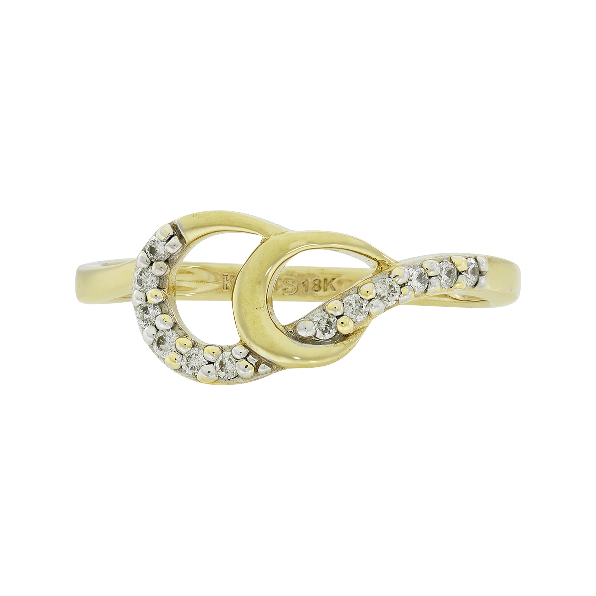 Anillo en oro amarillo de 18 Kilates, con diamantes de 0.10 Ct