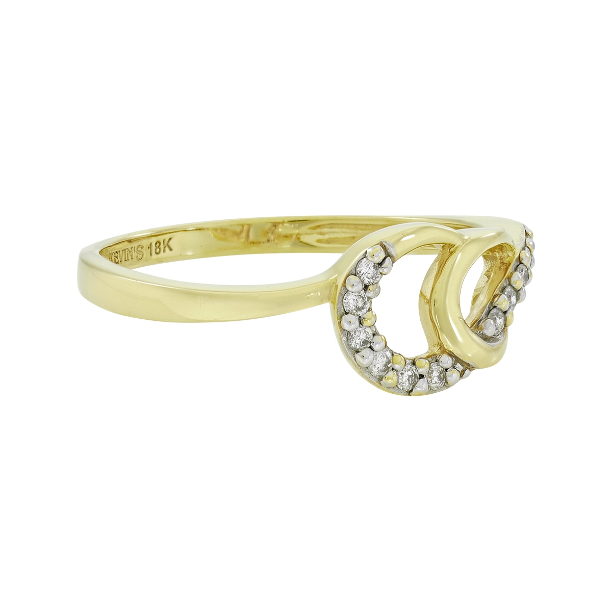 Anillo en oro amarillo de 18 Kilates, con diamantes de 0.10 Ct