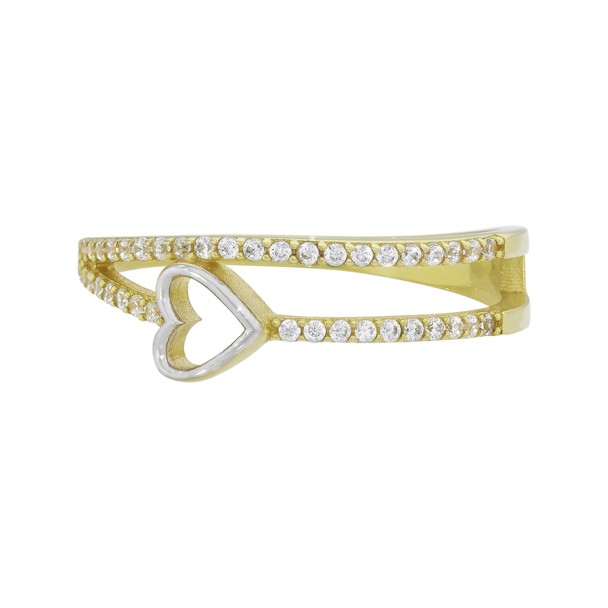Anillo en oro amarillo de 18 Kilates, con zircones