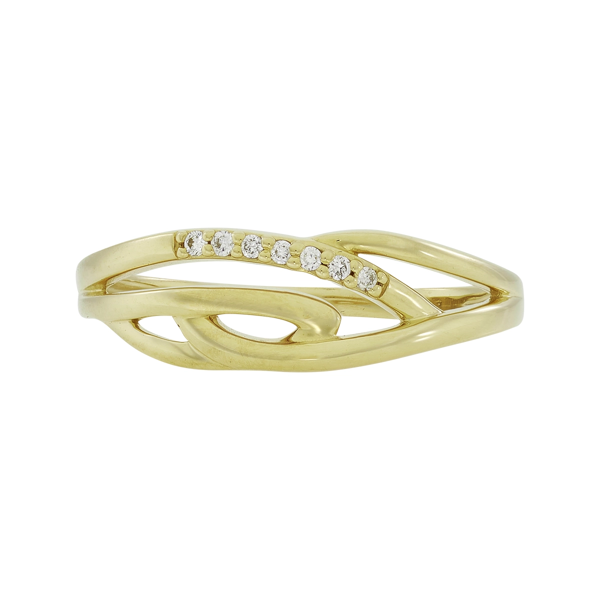 Anillo en oro amarillo de 18 Kilates, con diamantes de 0.03 Ct