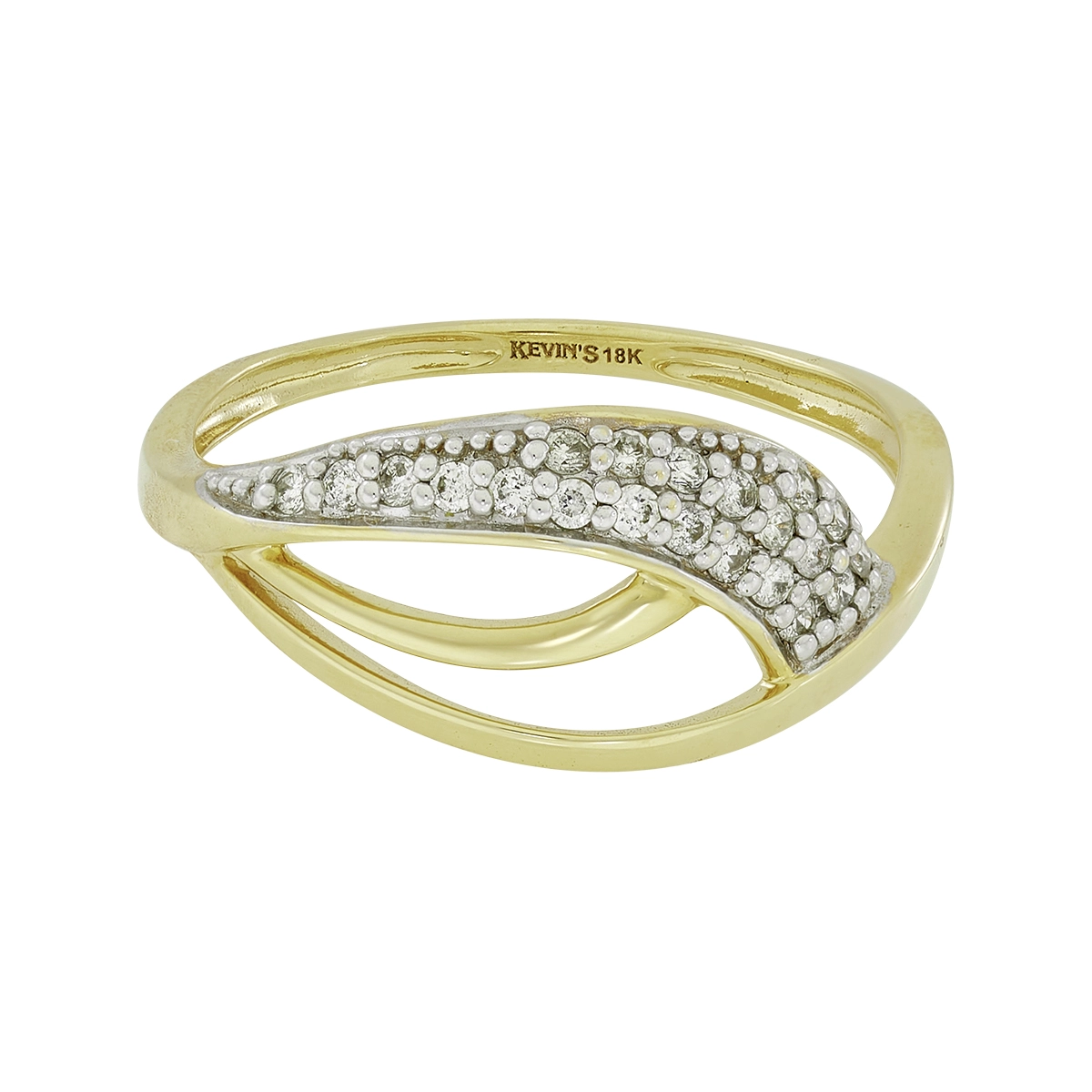 Anillo en oro amarillo de 18 Kilates, con diamantes de 0.18 Ct