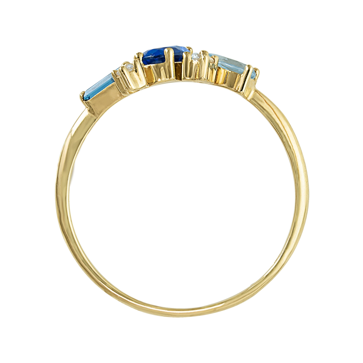 Anillo en oro amarillo de 18 Kilates, con zircones