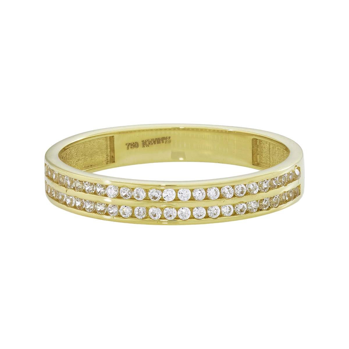 Anillo en oro amarillo de 18 Kilates, con zircones