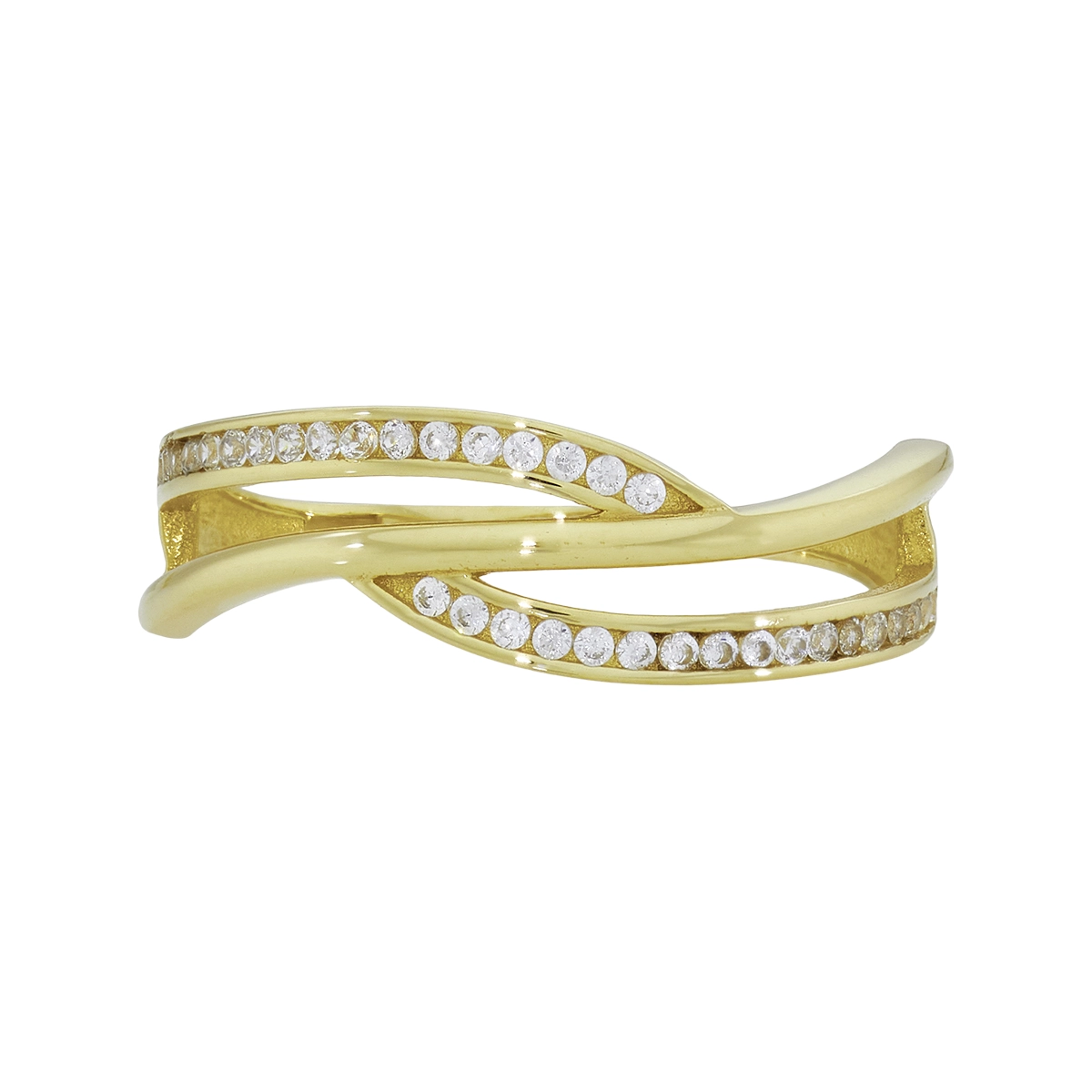 Anillo en oro amarillo de 18 Kilates, con zircones