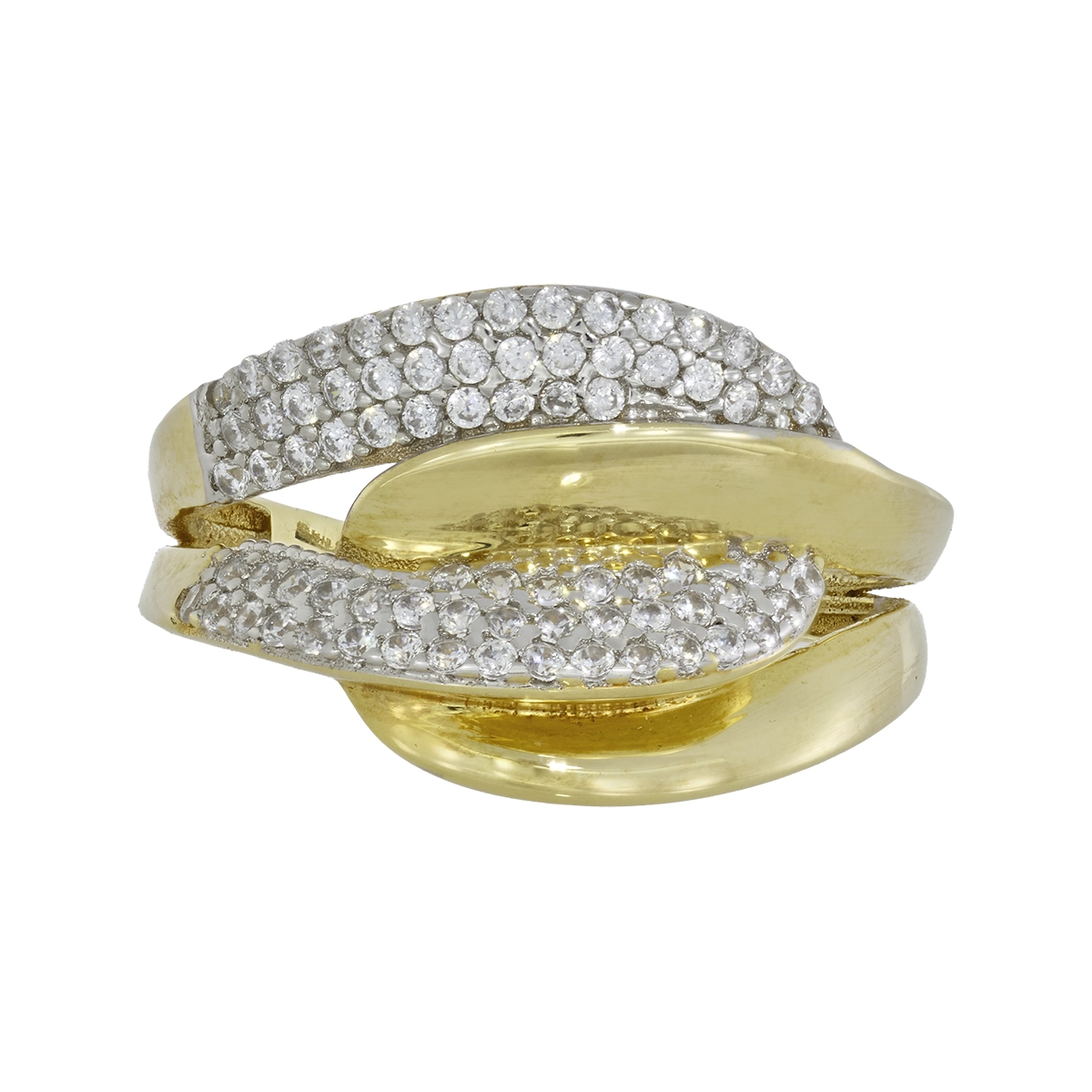 Anillo en oro amarillo de 18 Kilates, con zircones