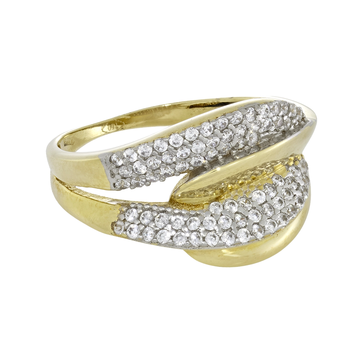 Anillo en oro amarillo de 18 Kilates, con zircones