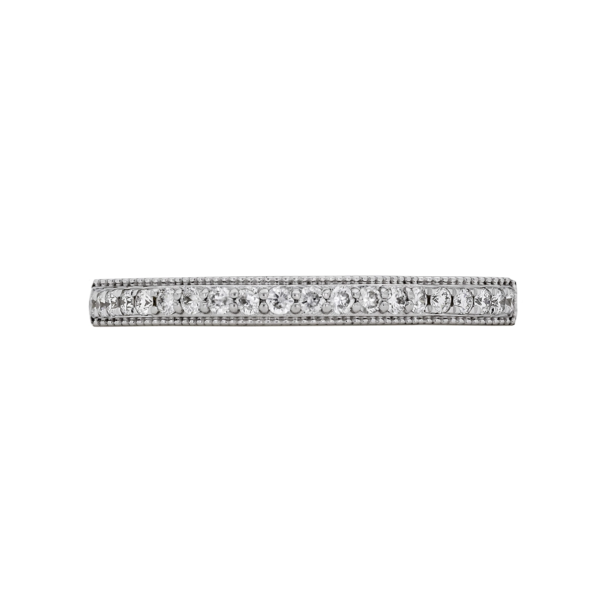 Argolla en oro blanco de 18 Kilates, Cintillo, con diamantes de 0.16 Ct