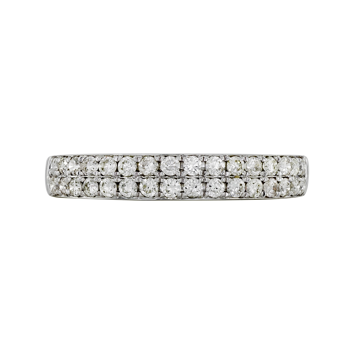 Argolla en oro blanco de 18 Kilates, con diamantes de 0.41 Ct, 3.50 mm. de ancho