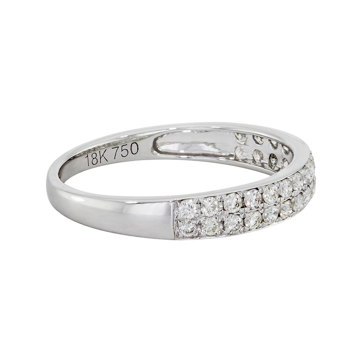 Argolla en oro blanco de 18 Kilates, con diamantes de 0.41 Ct, 3.50 mm. de ancho