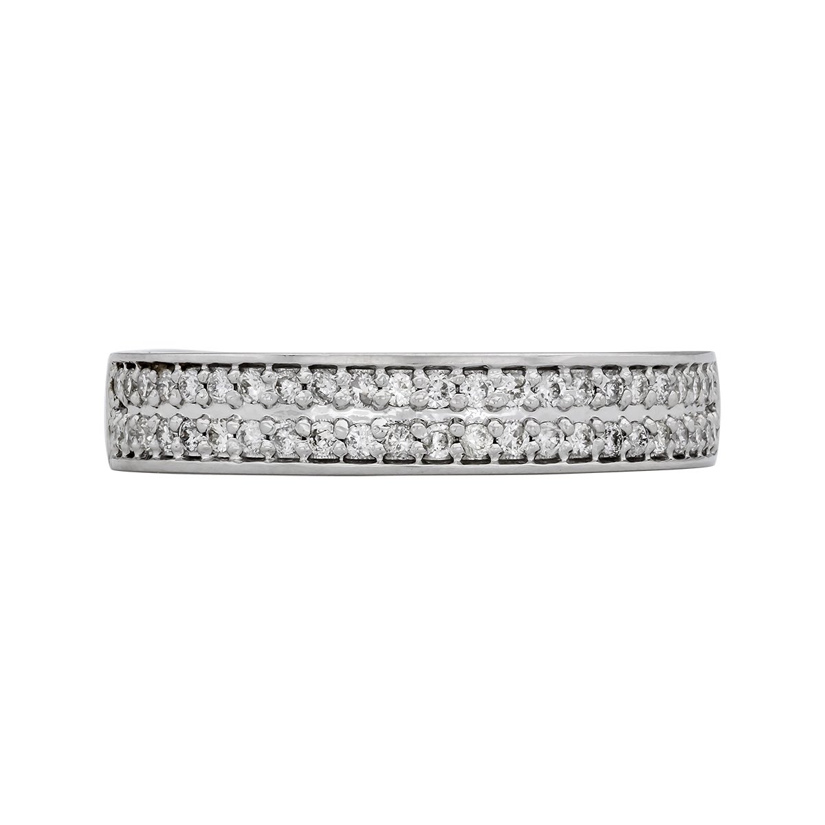 Argolla en oro blanco de 18 Kilates, con diamantes de 0.25 Ct, 3.50 mm. de ancho
