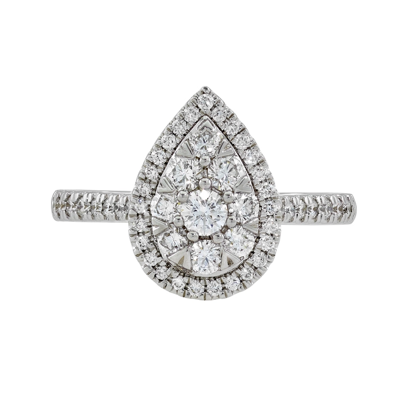 Anillo en oro blanco de 18 Kilates, con diamantes de 0.67 Ct