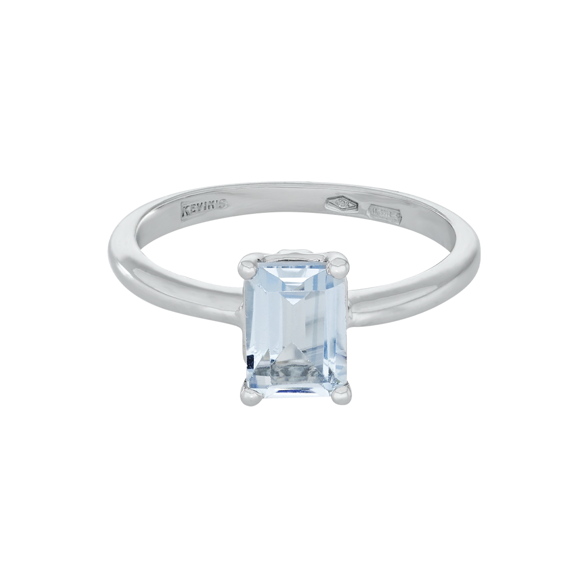 Anillo en oro blanco de 18 Kilates, con topacio central