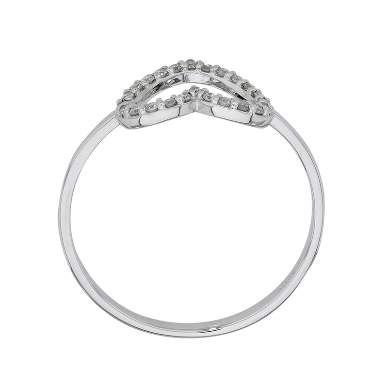 Anillo de corazón en oro blanco de 18 Kilates, con diamantes de 0.19 Ct