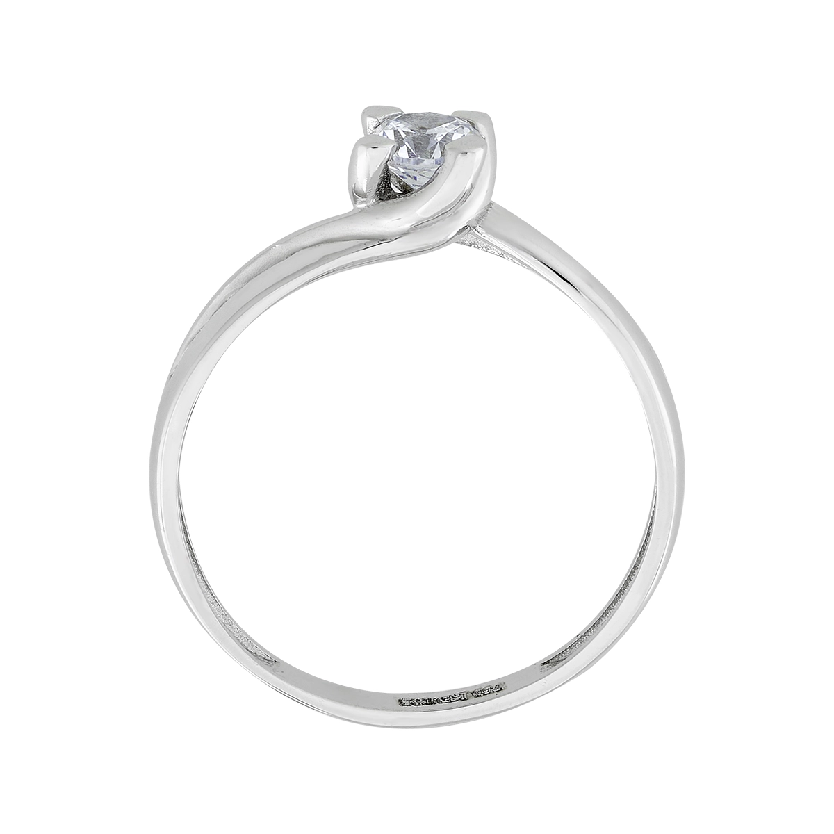Anillo en oro blanco de 18 Kilates, con zircón central
