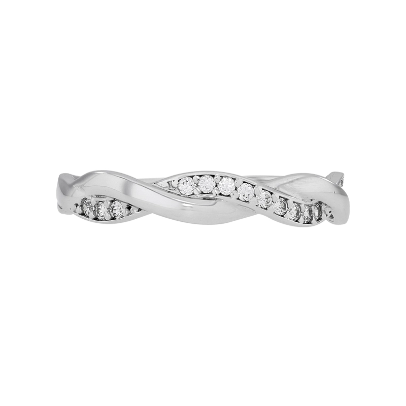 Anillo en oro blanco de 18 Kilates, con zircones