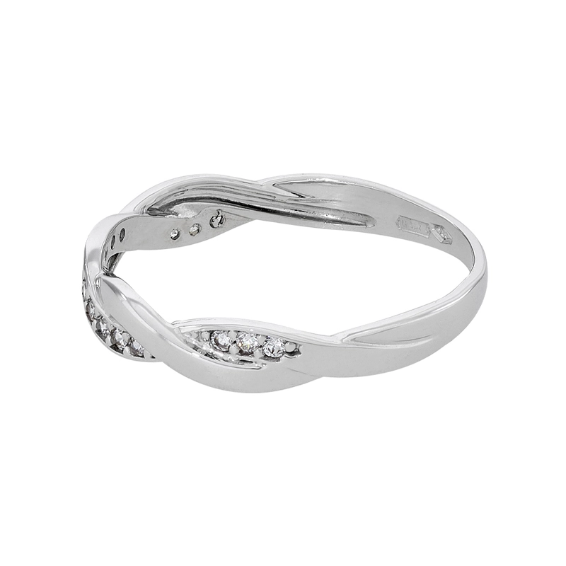 Anillo en oro blanco de 18 Kilates, con zircones