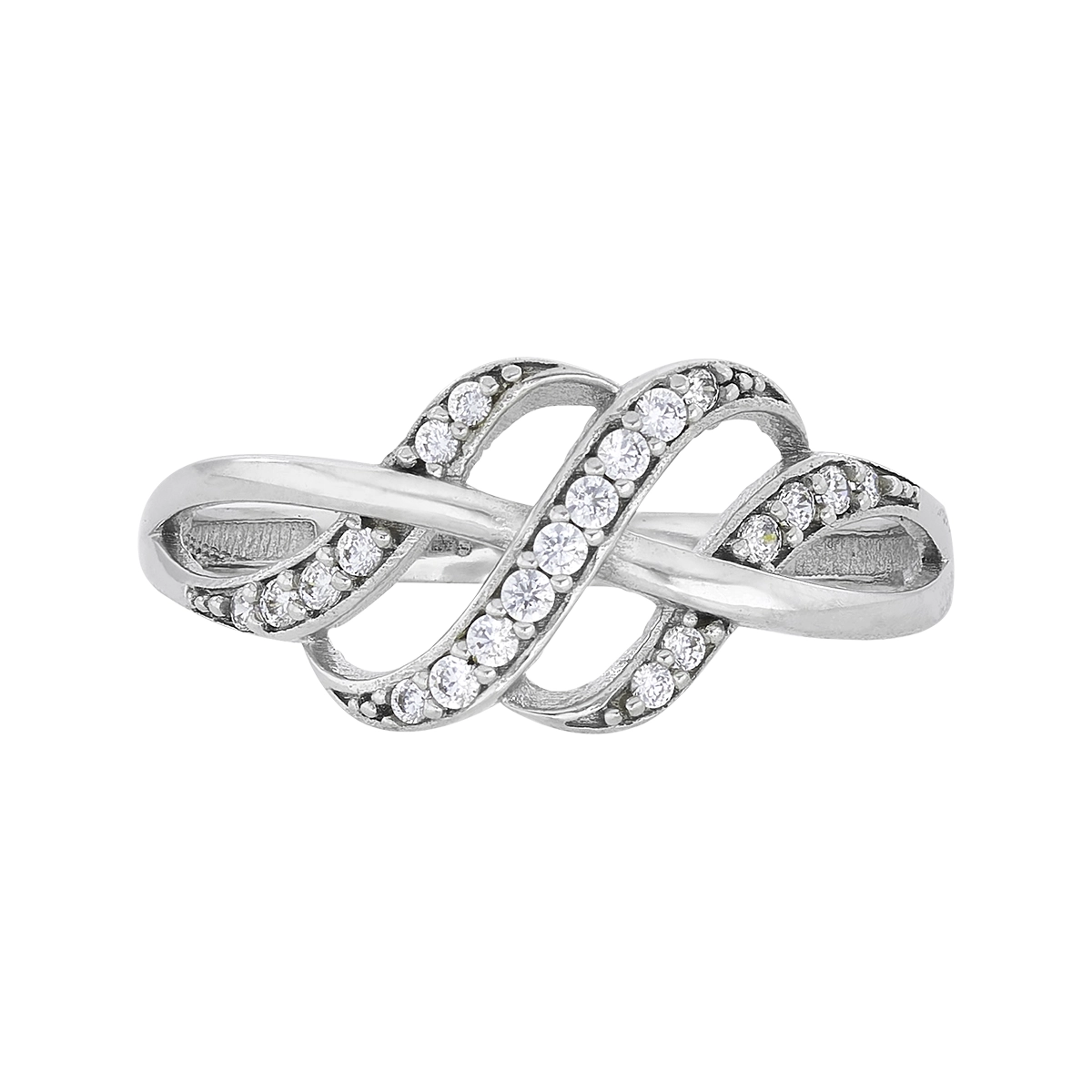 Anillo en oro blanco de 18 Kilates, con zircones
