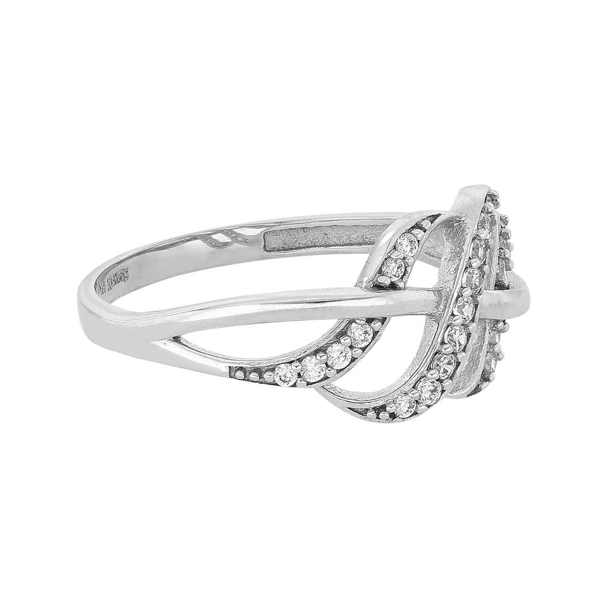 Anillo en oro blanco de 18 Kilates, con zircones