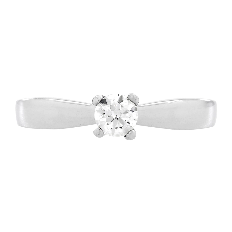 Anillo en oro blanco de 18 Kilates, con zircón central