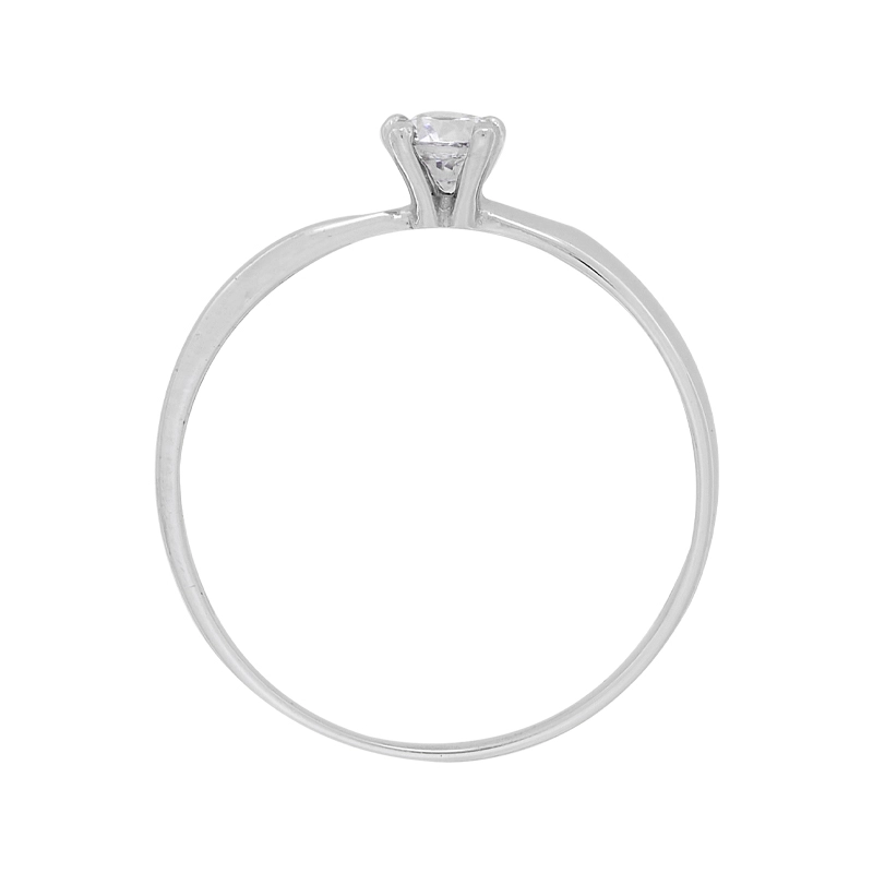 Anillo en oro blanco de 18 Kilates, con zircón central