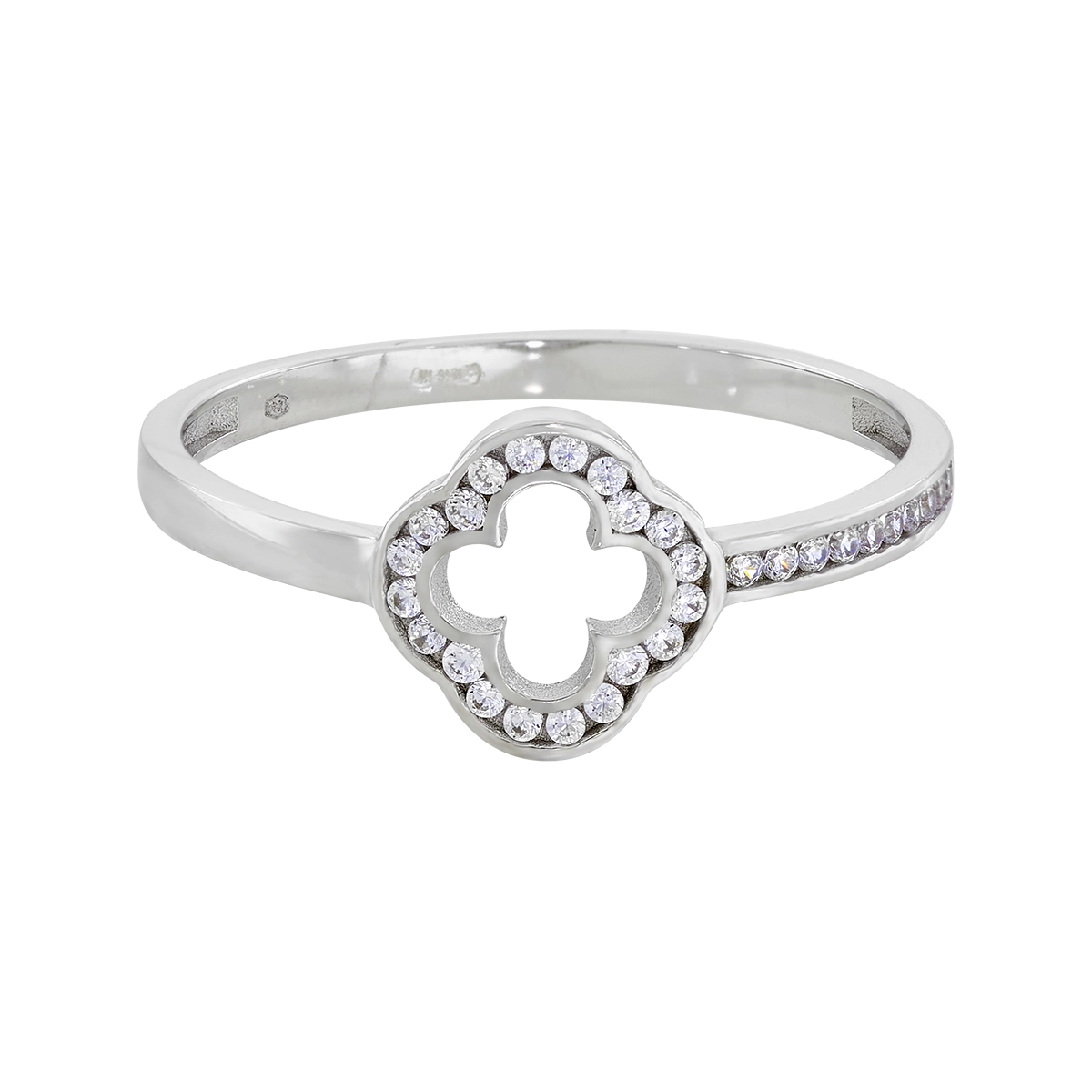 Anillo en oro blanco de 18 Kilates, con zircones