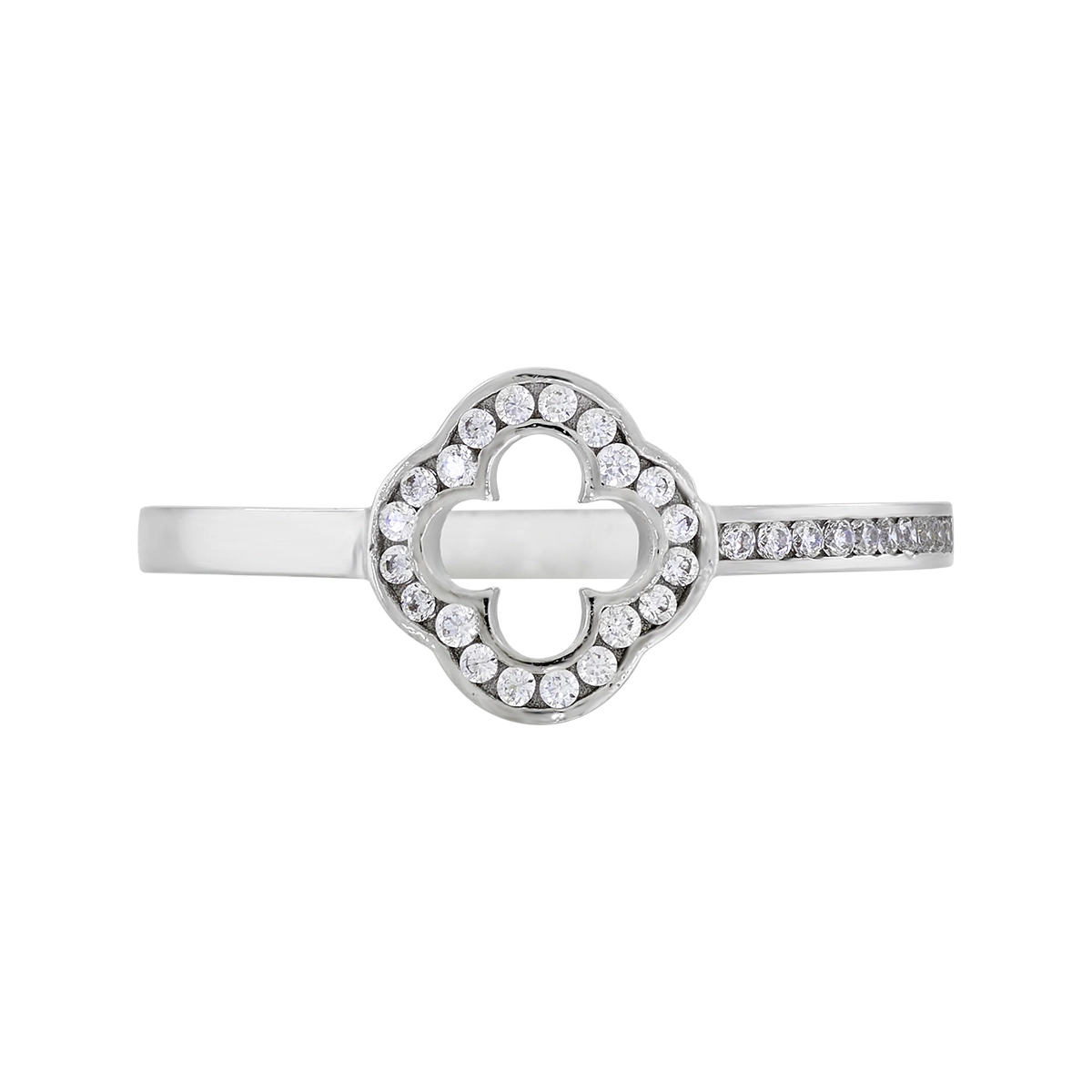 Anillo en oro blanco de 18 Kilates, con zircones