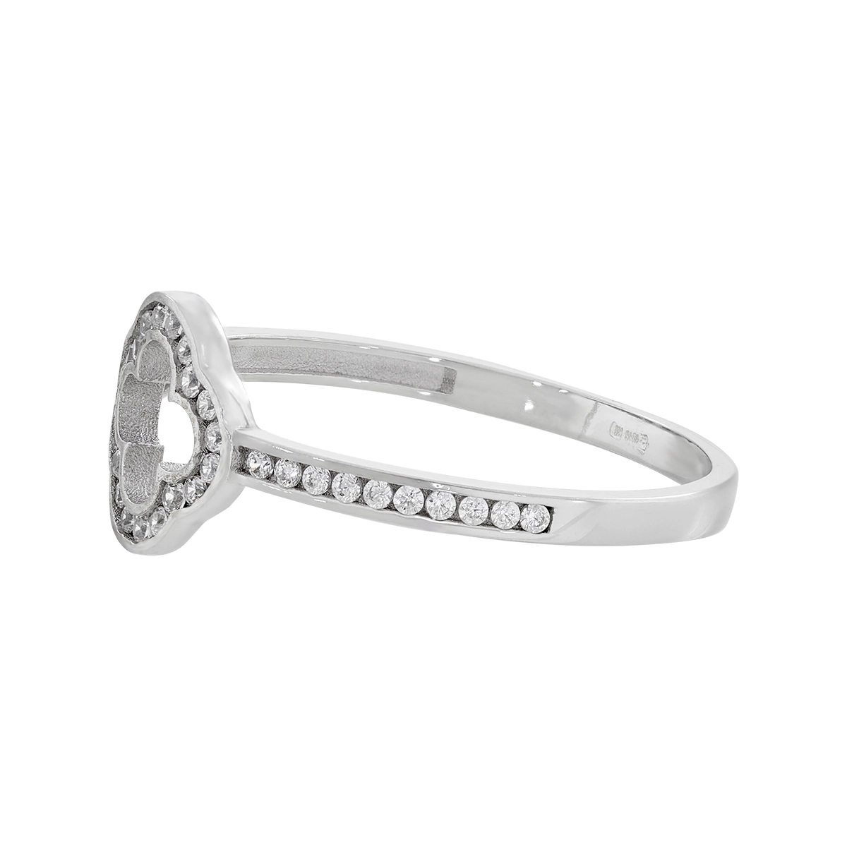 Anillo en oro blanco de 18 Kilates, con zircones