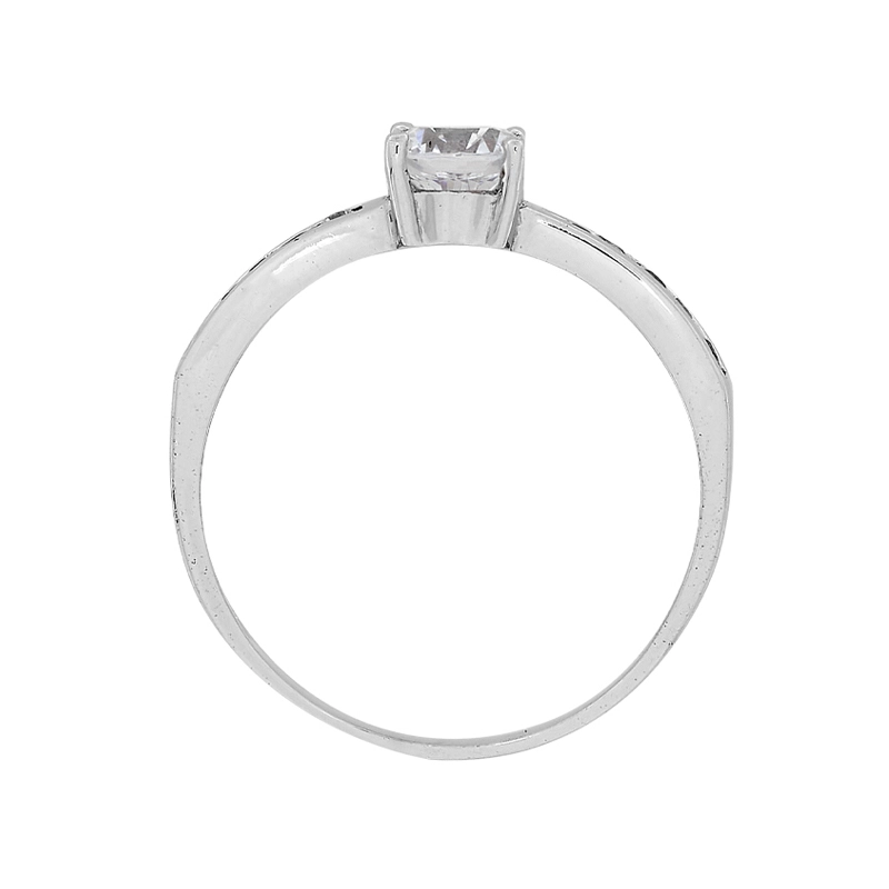 Anillo en oro blanco de 18 Kilates, con zircones centrales