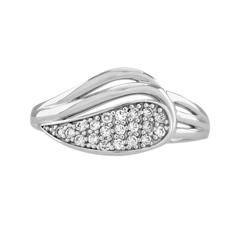 Anillo en oro blanco de 18 Kilates, con zircones