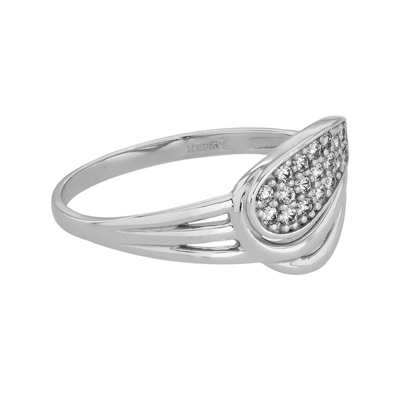 Anillo en oro blanco de 18 Kilates, con zircones