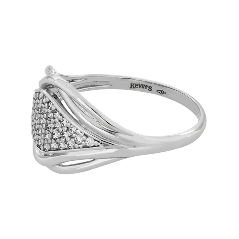 Anillo en oro blanco de 18 Kilates, con zircones