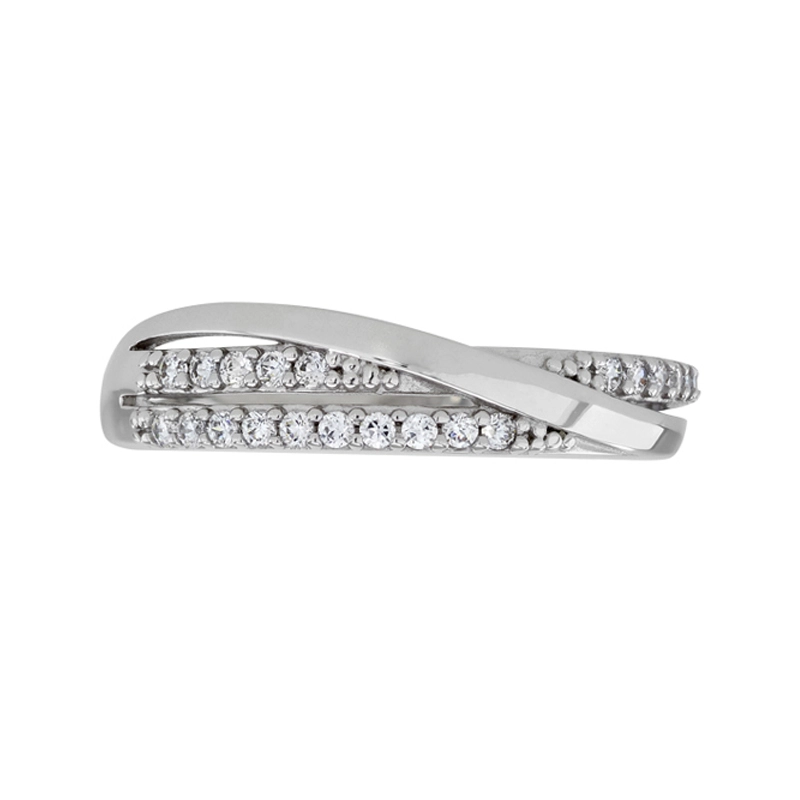 Anillo en oro blanco de 18 Kilates, con zircones