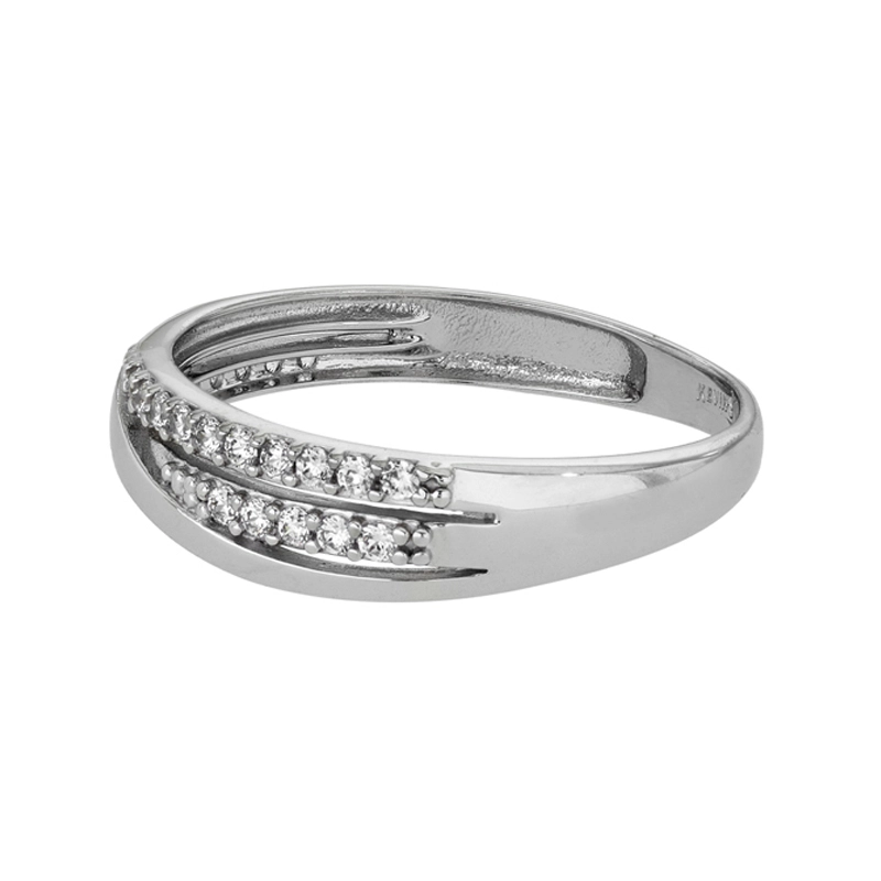 Anillo en oro blanco de 18 Kilates, con zircones